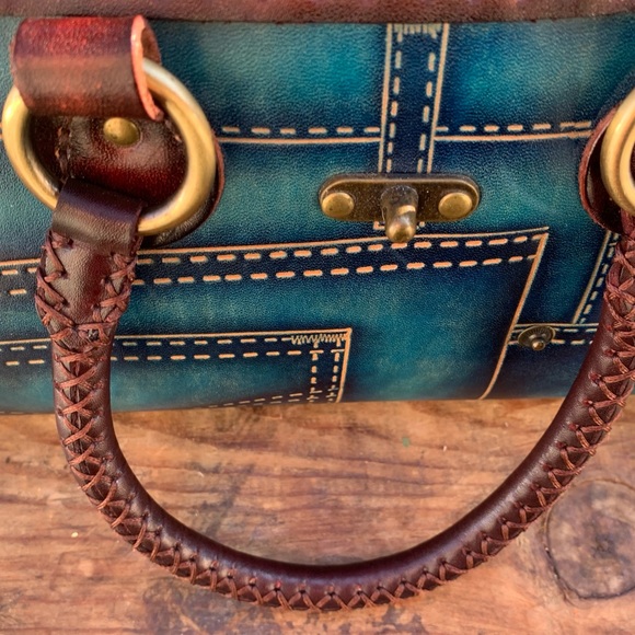 Handcrafted Unique One Of A Kind Western Braided Handle Leather Purse - Picture 7 of 12